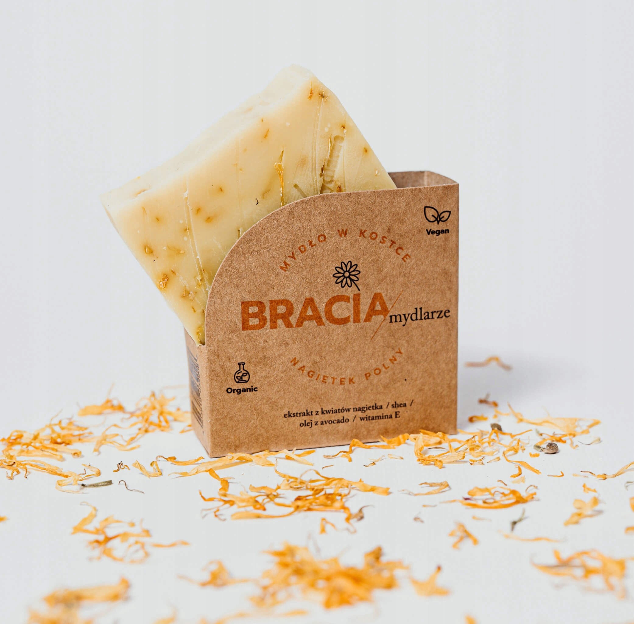 Nagietek Polny | Naturalne Mydło w Kostce | 120 g | Bracia Mydlarze