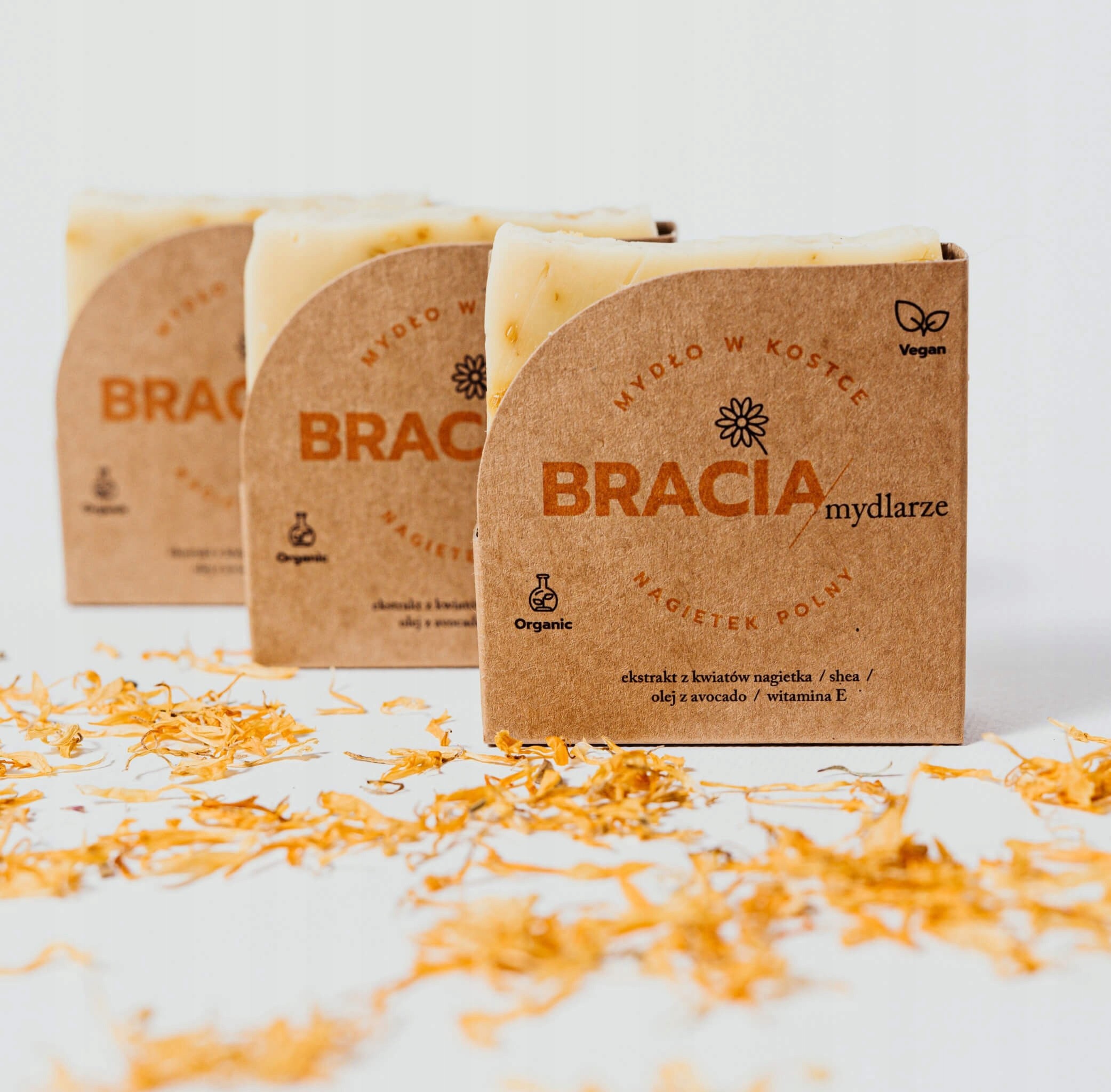 Nagietek Polny | Naturalne Mydło w Kostce | 120 g | Bracia Mydlarze