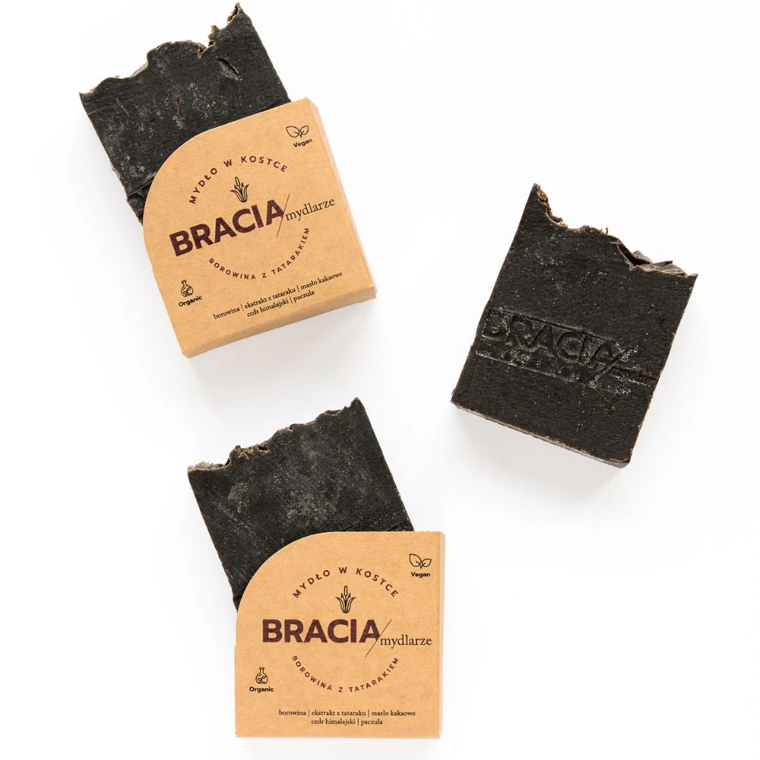 Borowina z Tatarakiem | Mydło Borowinowe w Kostce | 120 g | Bracia Mydlarze