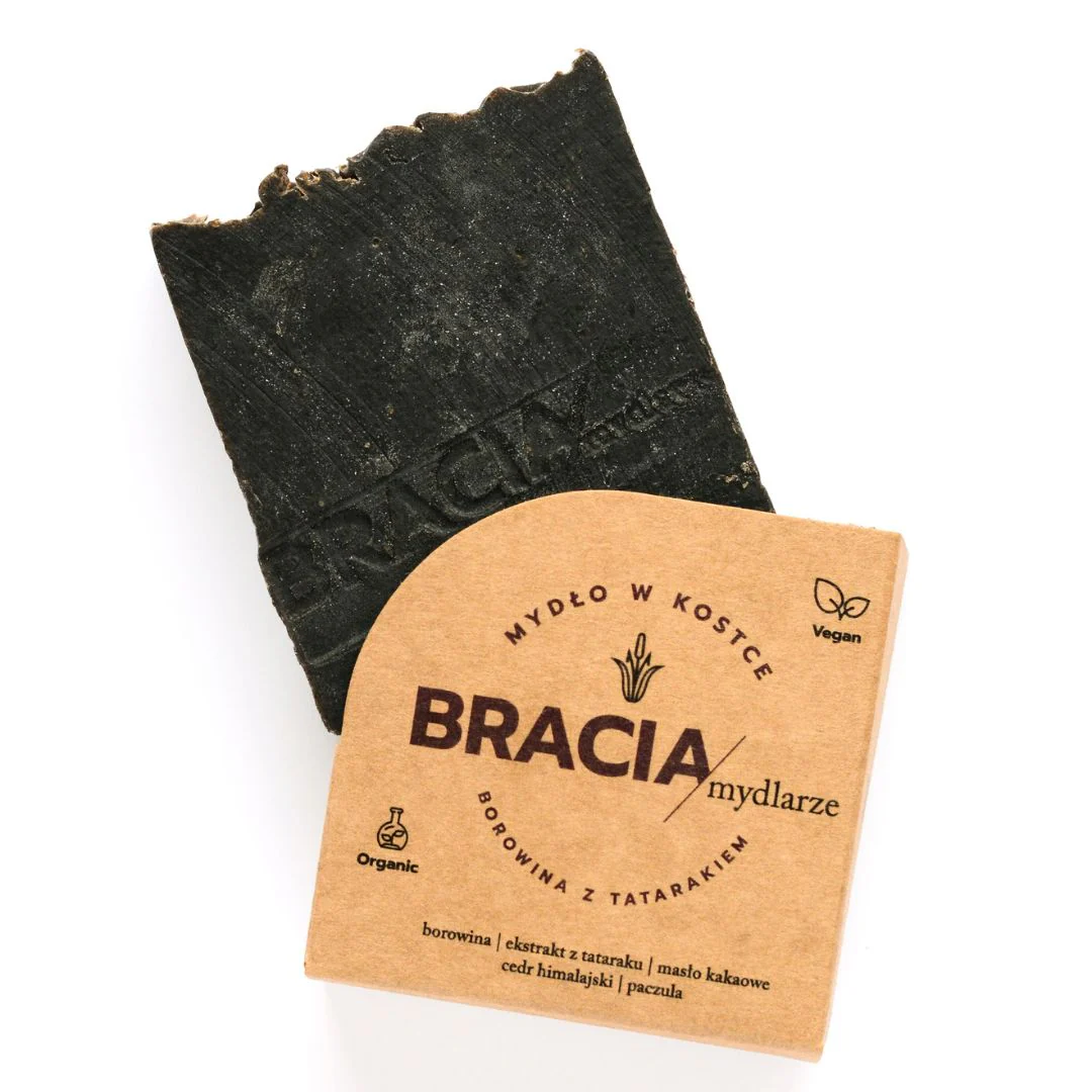 Borowina z Tatarakiem | Mydło Borowinowe w Kostce | 120 g | Bracia Mydlarze