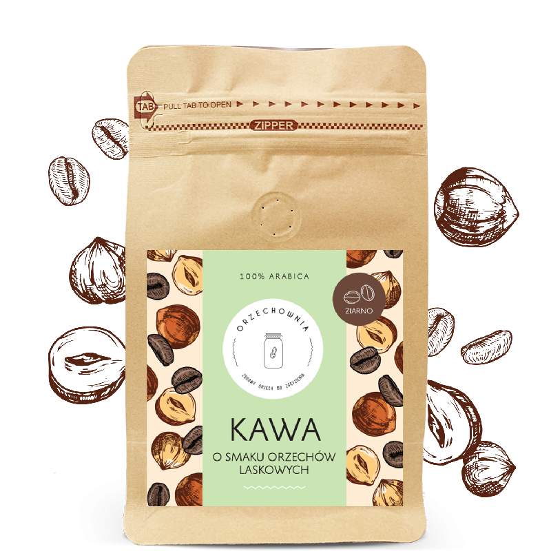 Kawa ziarnista o smaku orzechów laskowych | 200 g | Orzechownia