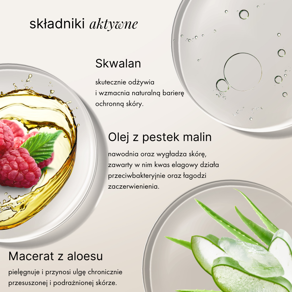 Myjący olejek do demakijażu Malina 100 ml – Mokosh | łagodne oczyszczanie i regeneracja