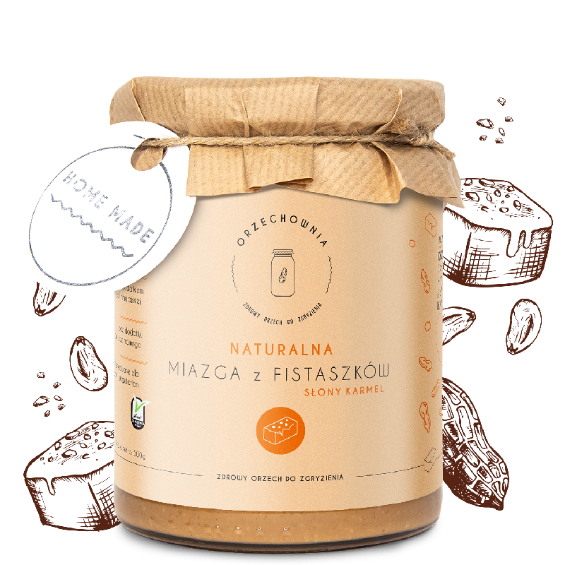 Miazga fistaszkowa słony karmel – bez cukru | 500 g | Orzechownia