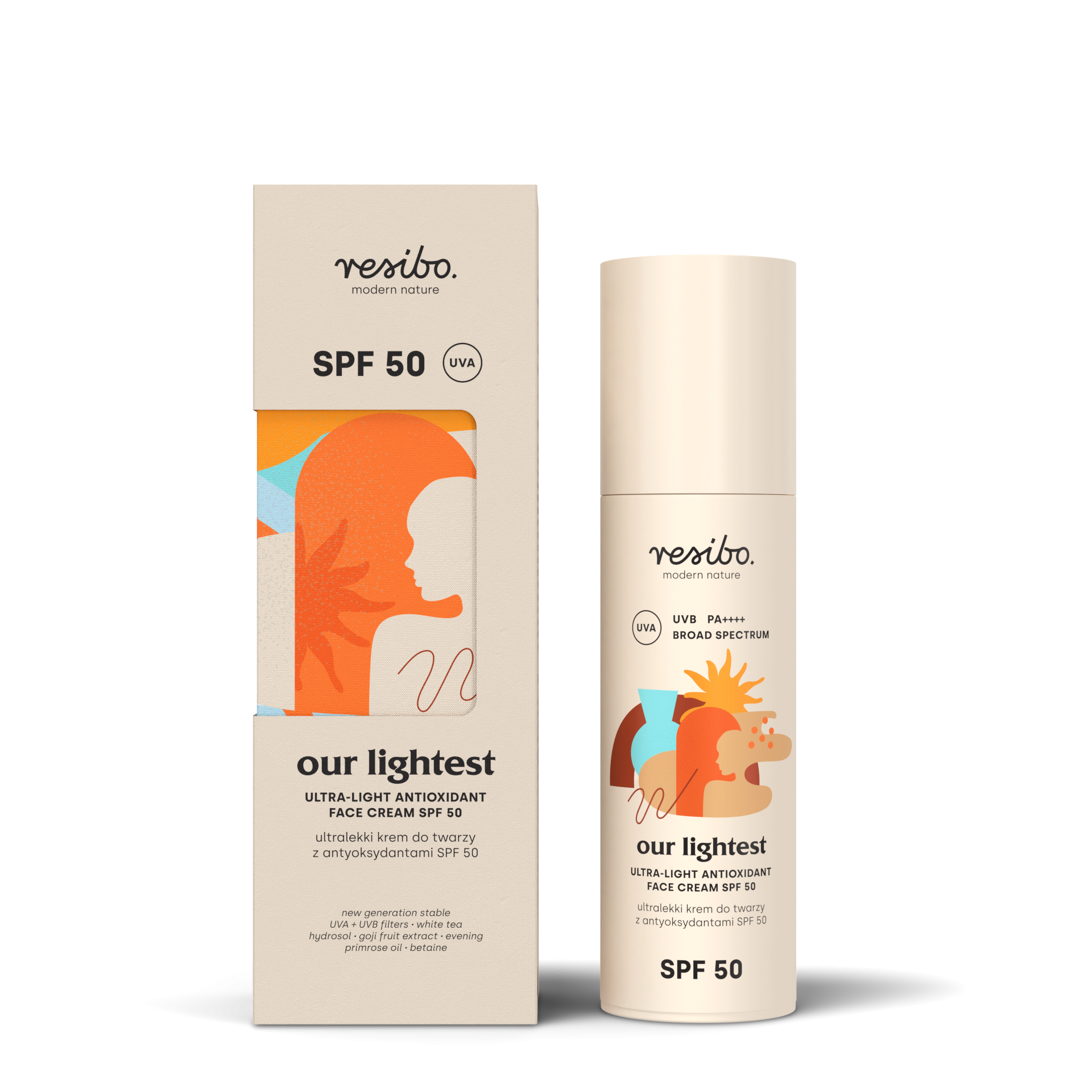 Our Lightest — ultralekki krem do twarzy z antyoksydantami SPF 50 | 50 ml | Resibo