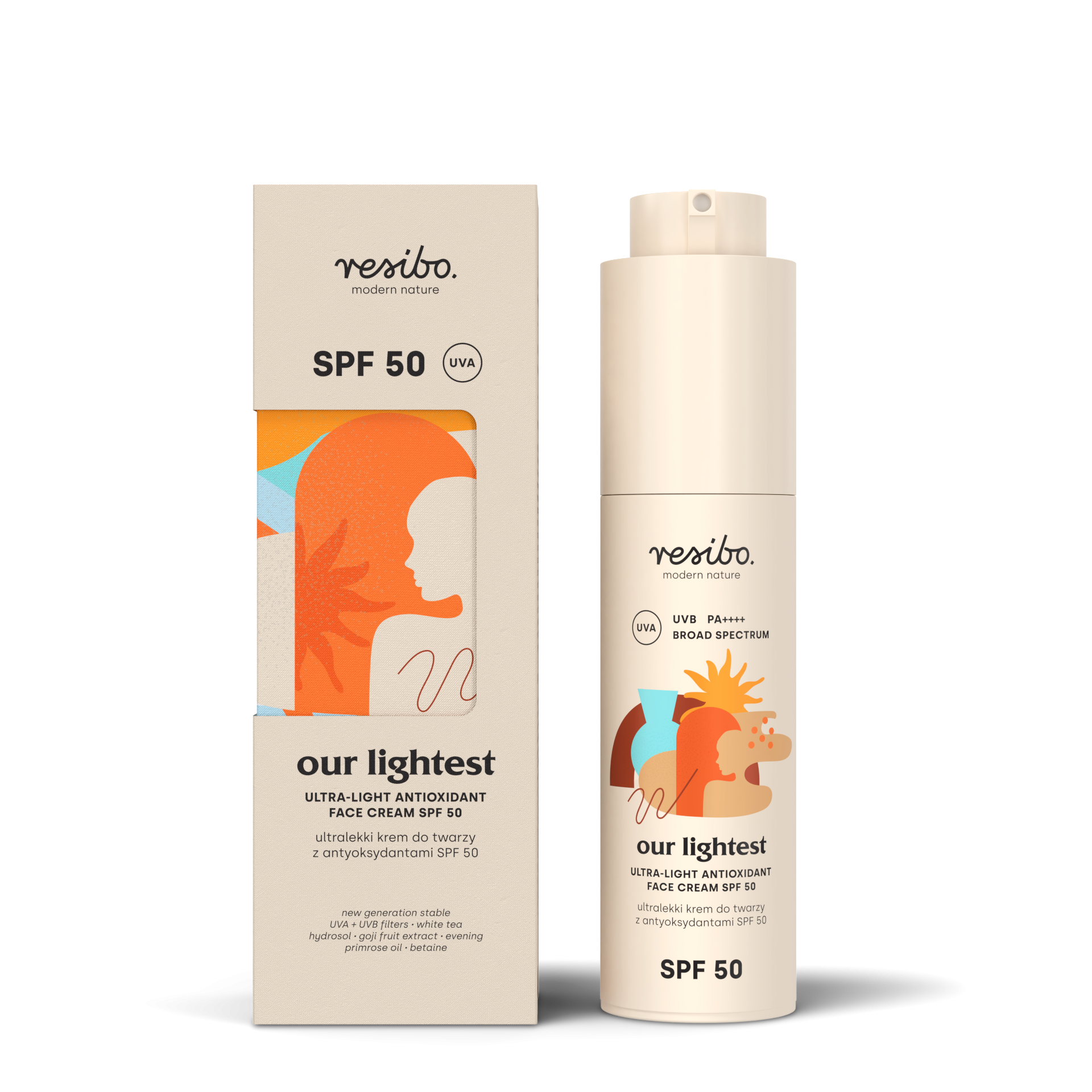 Our Lightest – Ultralekki Krem do Twarzy SPF 50 | 50 ml | Resibo