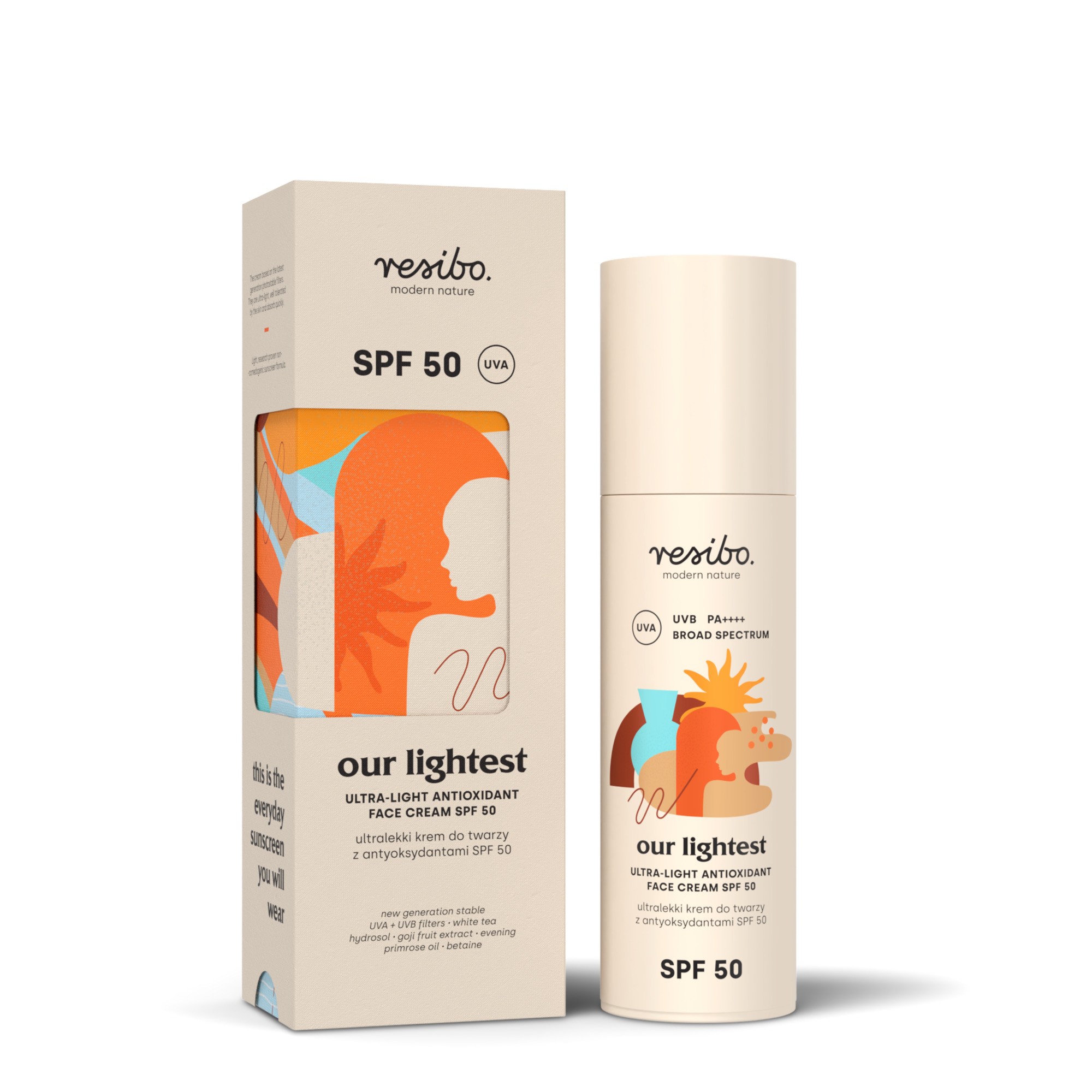 Our Lightest – Ultralekki Krem do Twarzy SPF 50 | 50 ml | Resibo