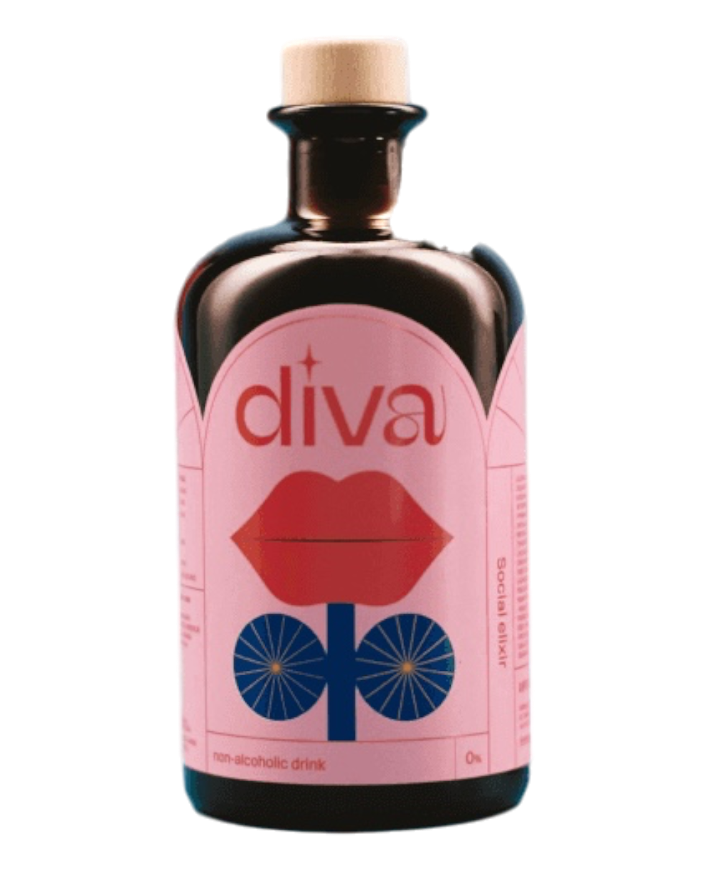 Diva Social Elixir | 500 ml | Baza do Mocktaili z Adaptogenami i Brokatem Jadalnym