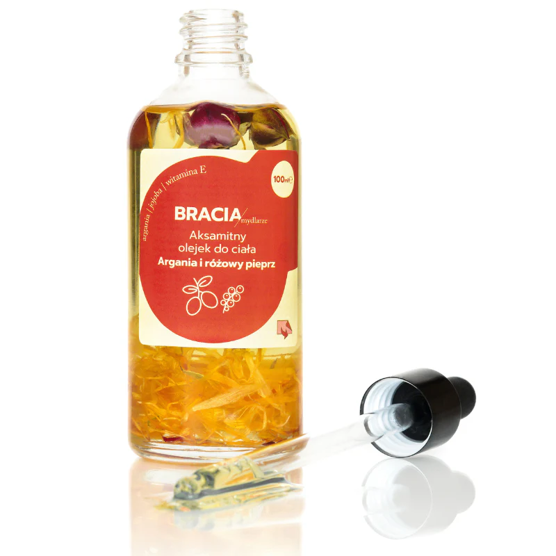 Argania i Różowy Pieprz | Aksamitny Olejek do Ciała | 100 ml | Bracia Mydlarze