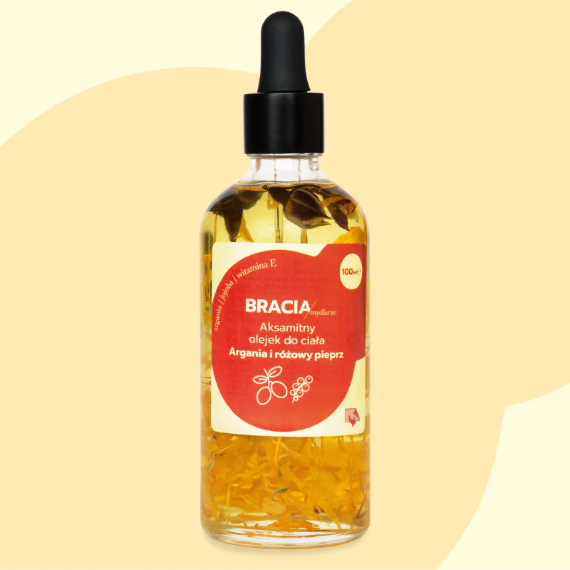 Argania i Różowy Pieprz | Aksamitny Olejek do Ciała | 100 ml | Bracia Mydlarze