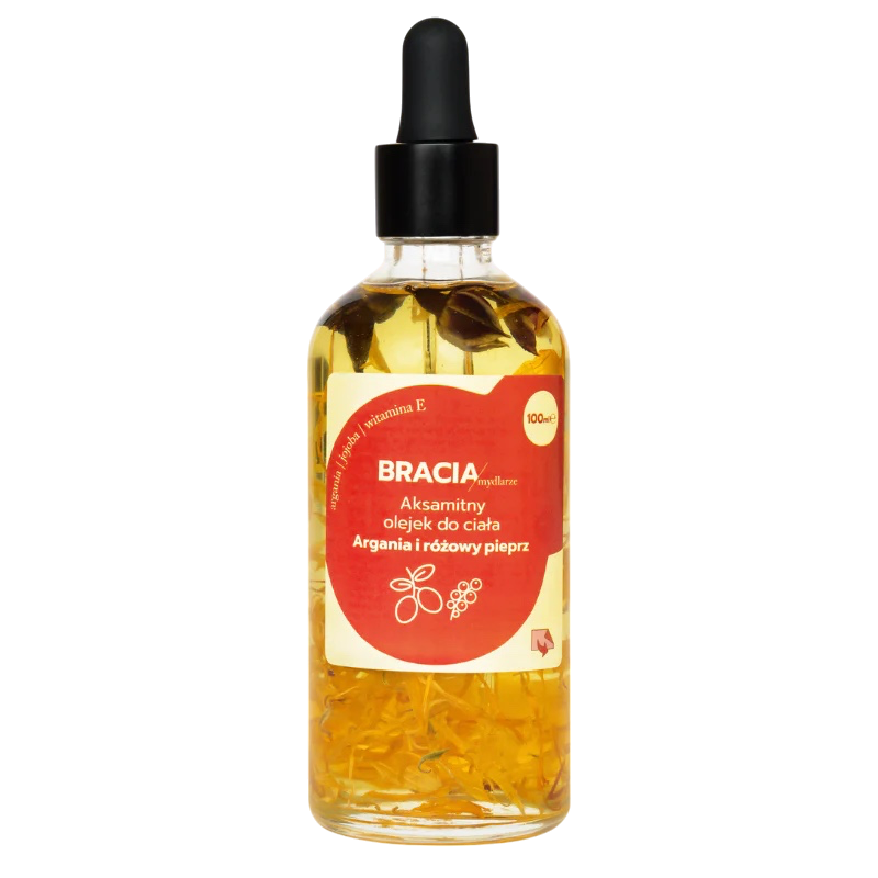Argania i Różowy Pieprz | Aksamitny Olejek do Ciała | 100 ml | Bracia Mydlarze