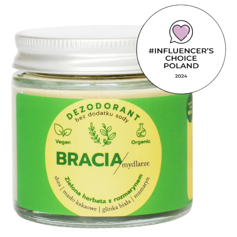 Zielona Herbata z Rozmarynem | Dezodorant w Kremie | 60 ml | Bracia Mydlarze