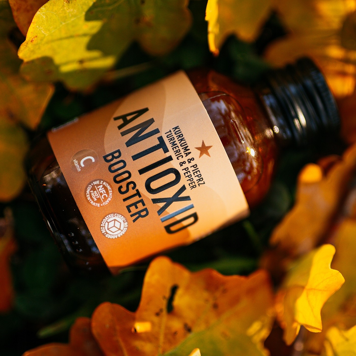 Antioxid BOOSTER shot | kurkuma, acerola, mandarynka | 100 ml | Premium Rosa