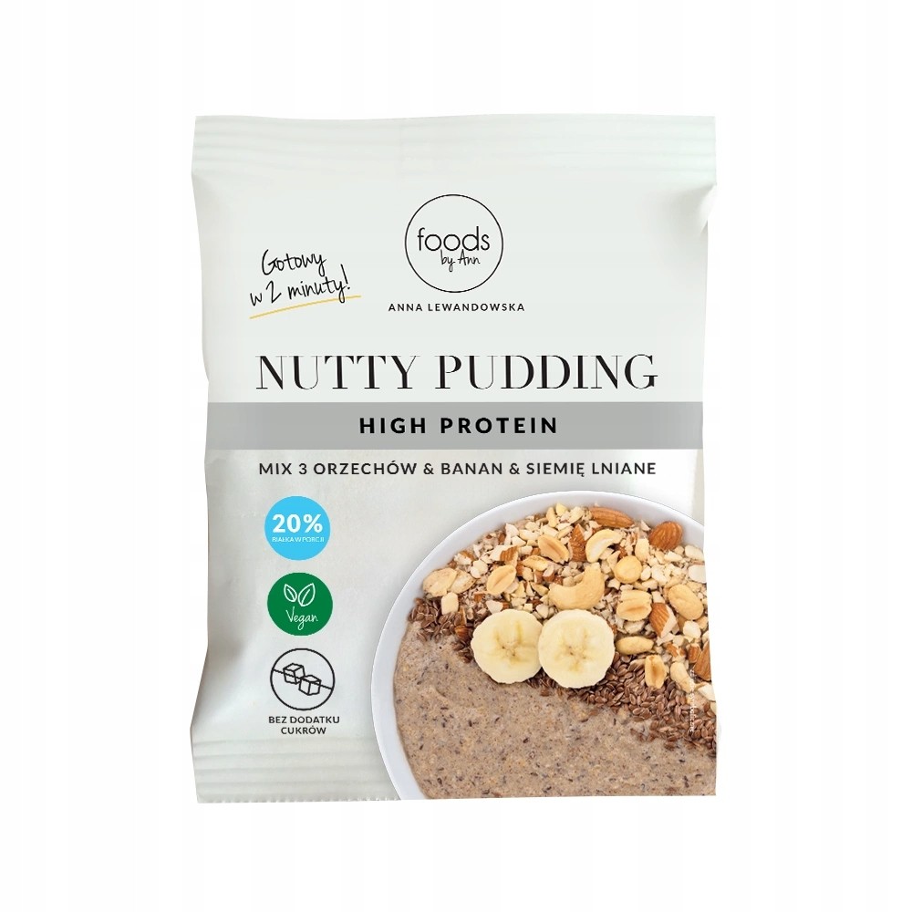 Nutty Pudding mix 3 orzechów, banan & siemię lniane | 50 g | Foods by Ann