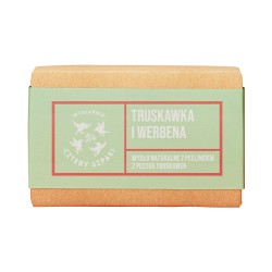 Truskawka i Werbena | Mydło Peelingujące w Kostce | 110 g | 4 Szpaki