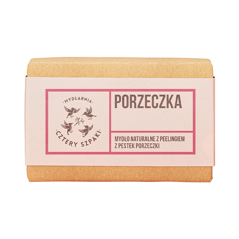 Porzeczka | Naturalne Mydło Peelingujące z Pestkami i Geranium | 110 g | 4 Szpaki