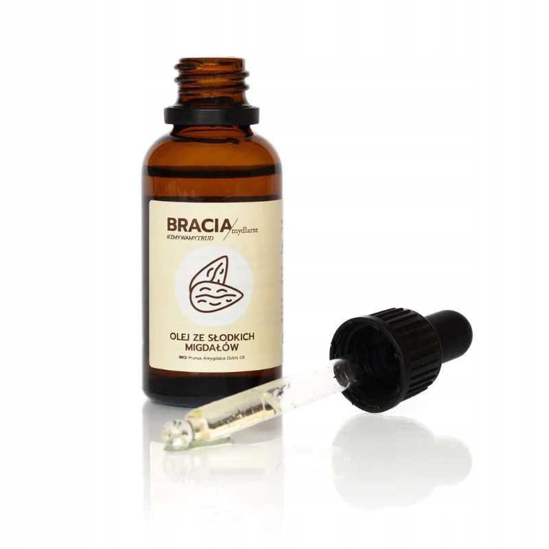 Olej ze słodkich migdałów 30 ml – do twarzy, ciała i włosów | Bracia Mydlarze