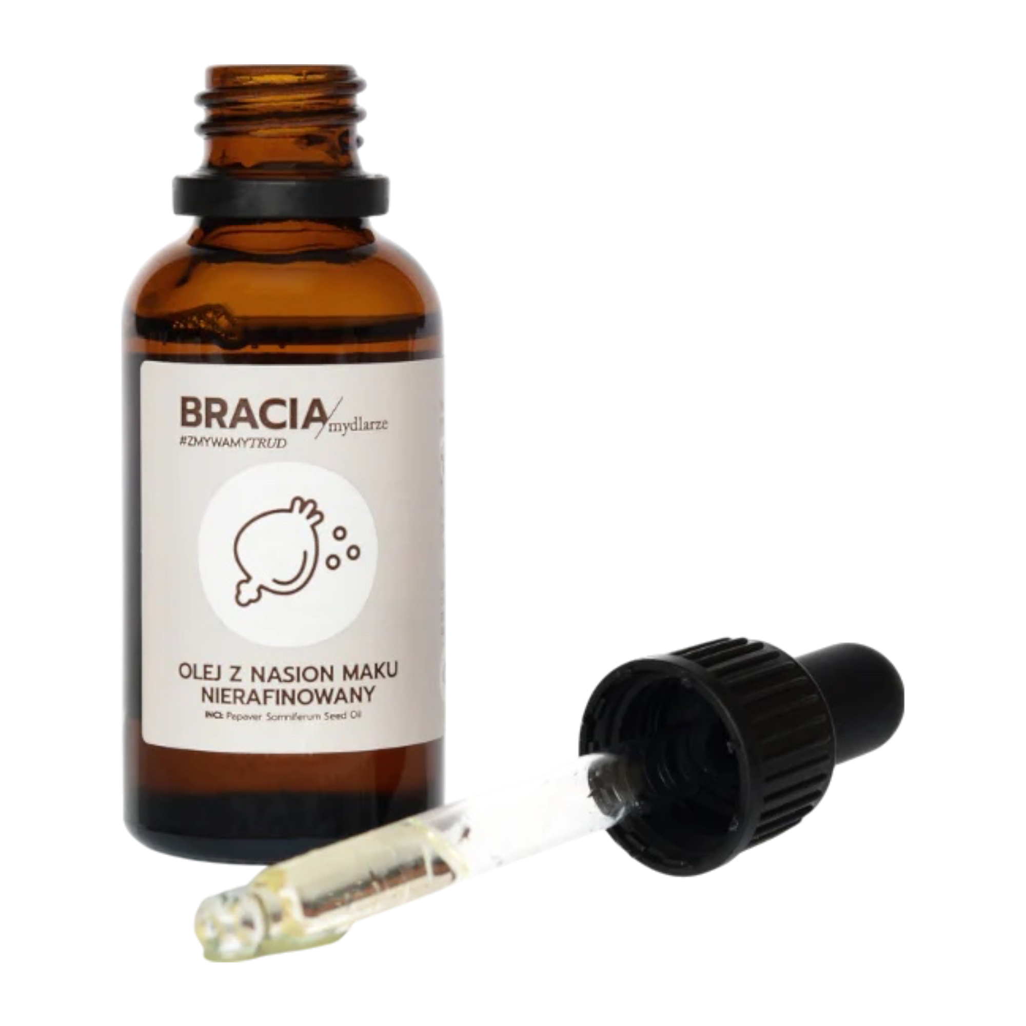 Olej makowy do twarzy 30 ml | Naturalny olejek do cery naczynkowej | Bracia Mydlarze