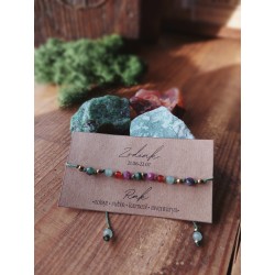 Bransoletka zodiakalna Rak | Zoisyt z rubinem, karneol, akwamaryn