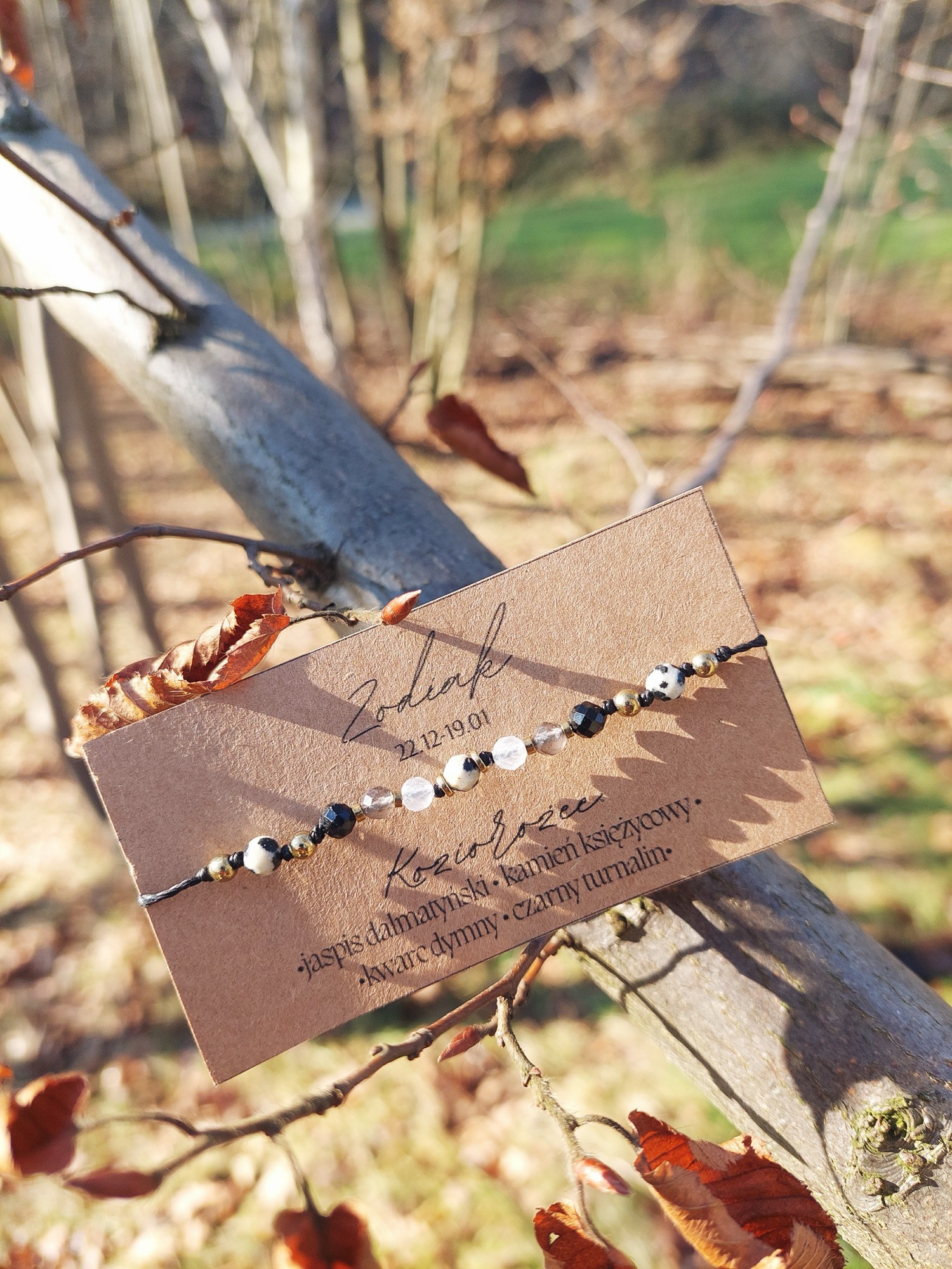 Bransoletka zodiakalna Koziorożec – jaspis, turmalin, kwarc