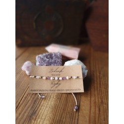 Bransoletka zodiakalna Ryby – kunzyt, ametyst, opal, księżycowy