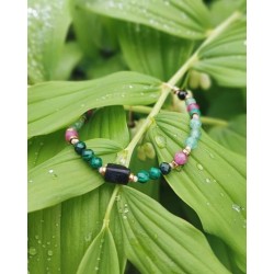 Bransoletka Moon Spirit Stones | Czarny turmalin, malachit, rubin, awenturyn