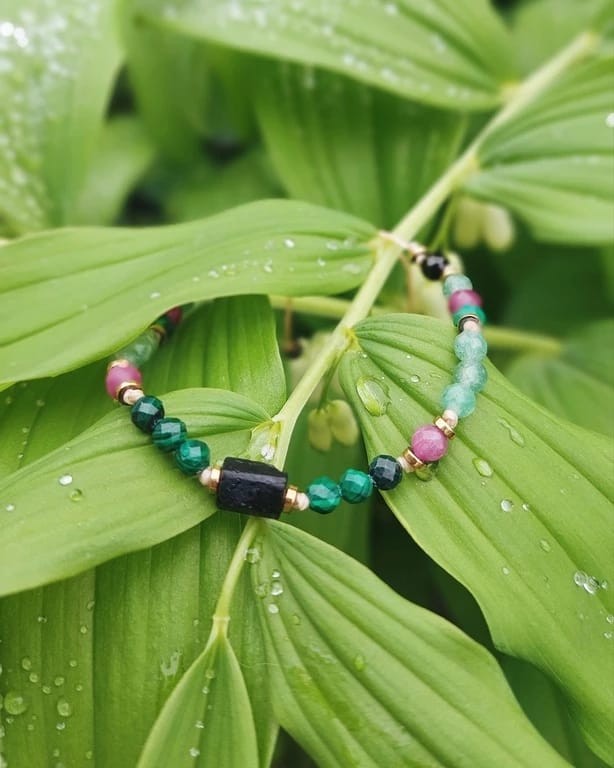 Bransoletka Moon Spirit Stones | Czarny turmalin, malachit, rubin, awenturyn