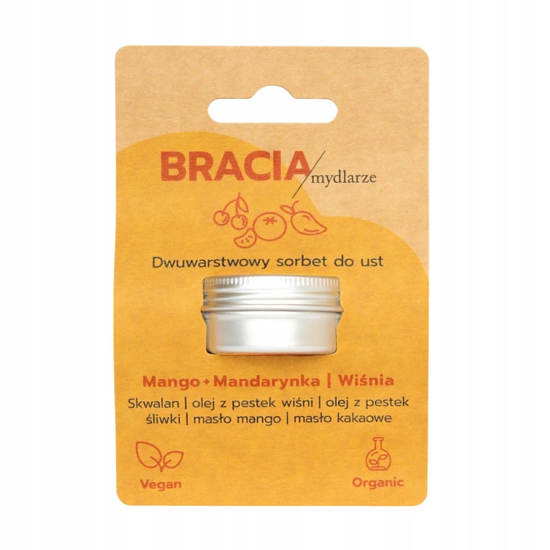 Balsam do ust mango i wiśnia 2w1 | 15 ml | Bracia Mydlarze