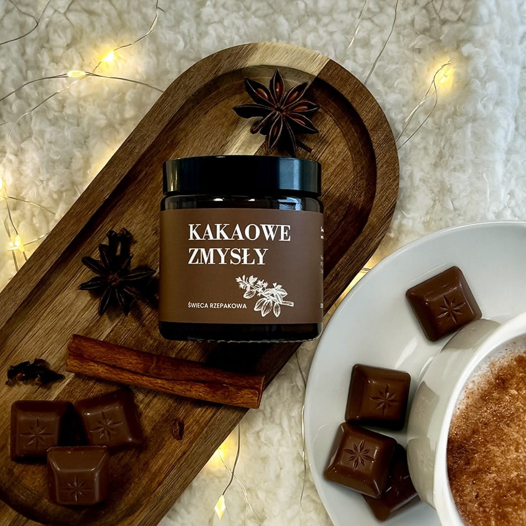 Świeca kakaowe zmysły | wosk rzepakowy 120 ml | Mglife