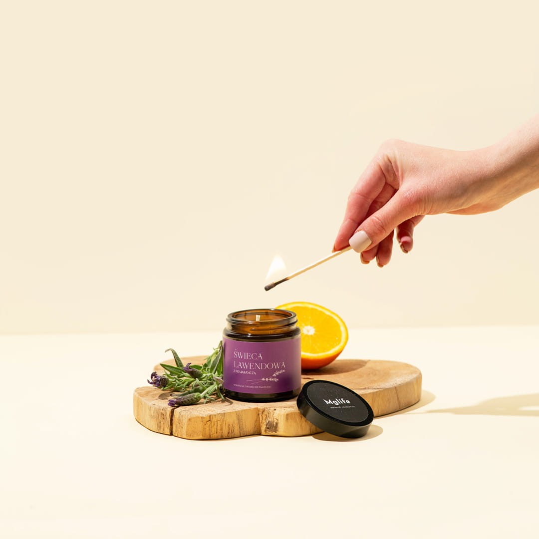Świeca lawendowa z pomarańczą | 120ml | Mglife