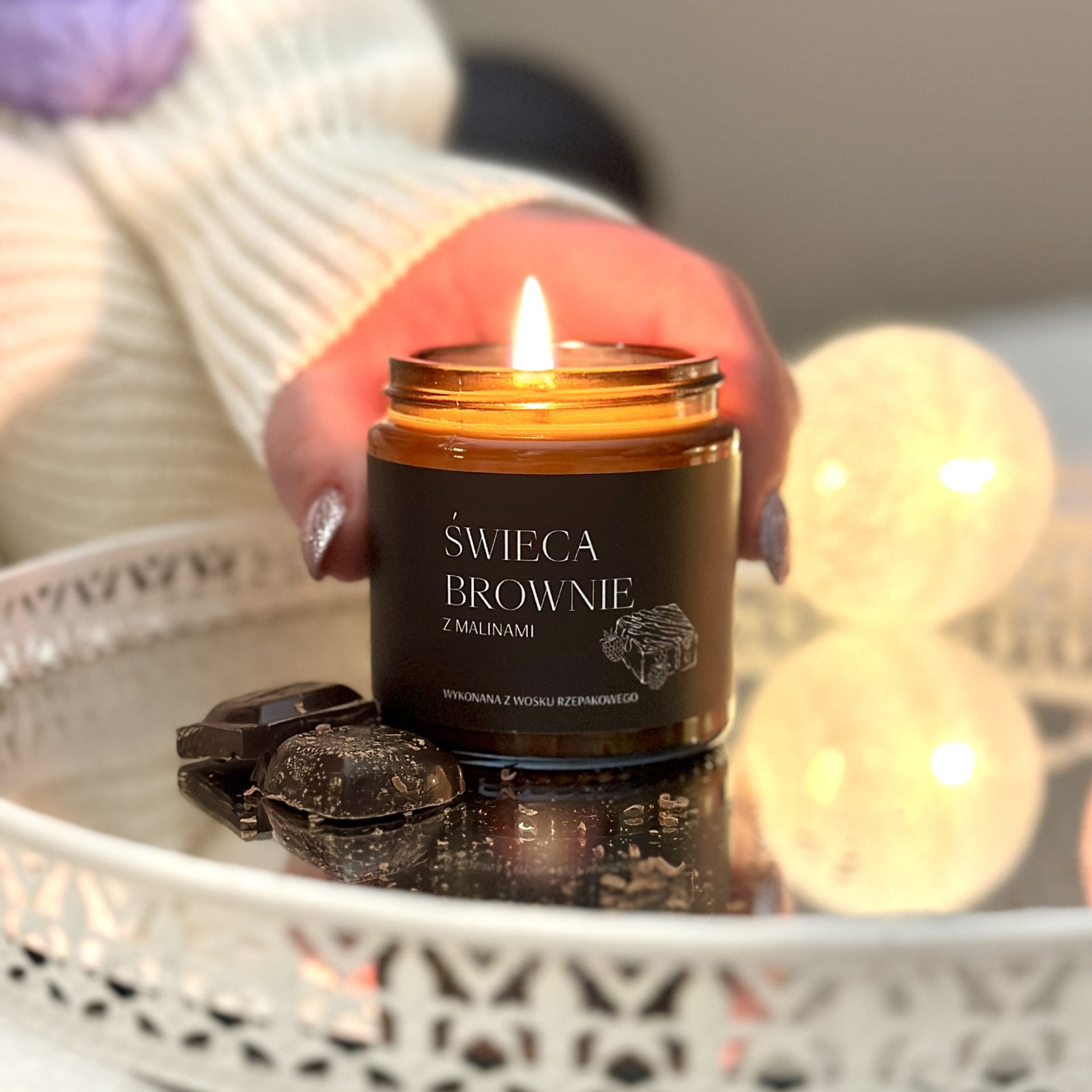 Świeca Brownie z malinami | 120ml | Mglife