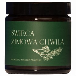 Świeca zimowa chwila | 120 ml | wosk rzepakowy | sosna cedr bursztyn | Mglife