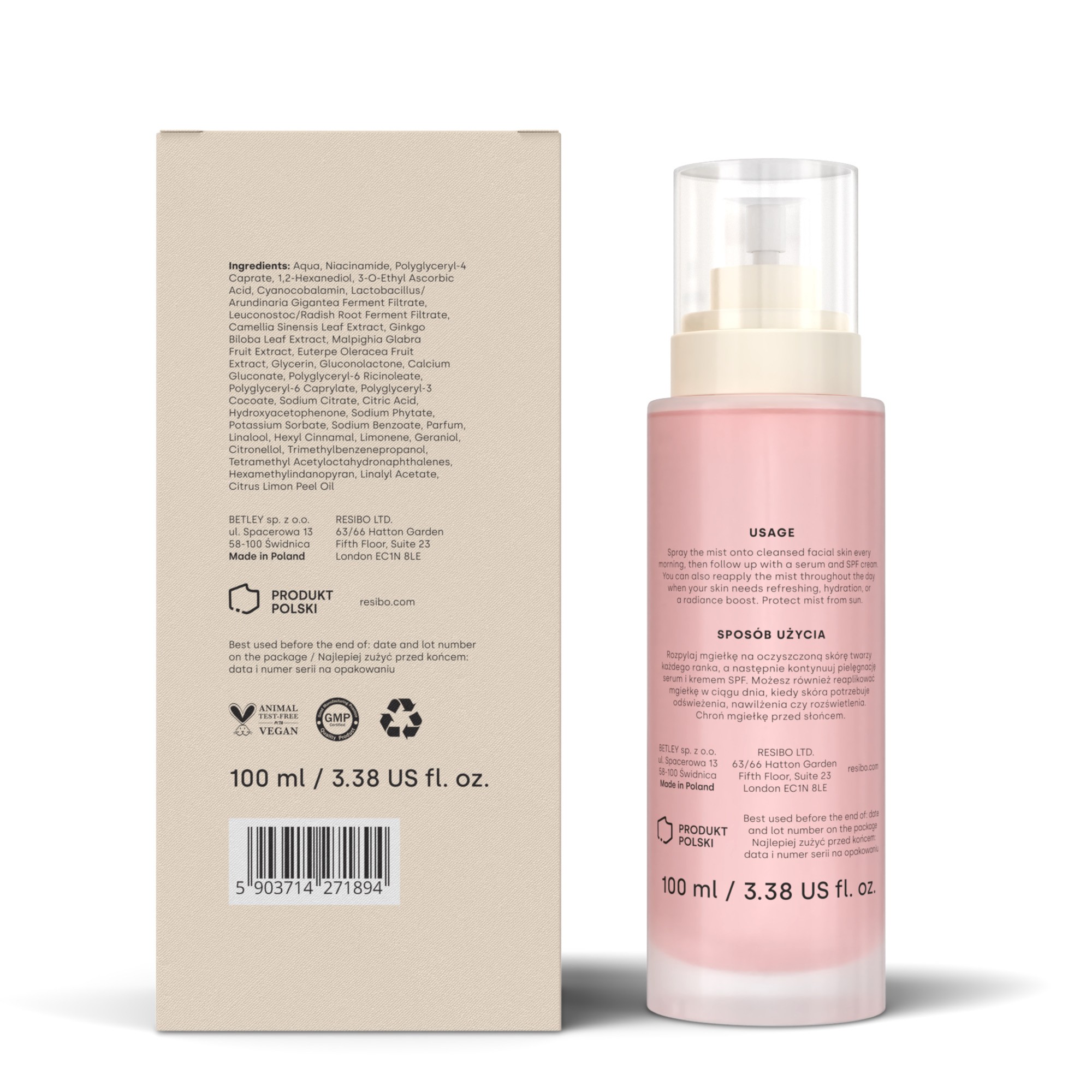 Antyoksydacyjna mgiełka rozświetlająca All I Mist | 100 ml | Resibo