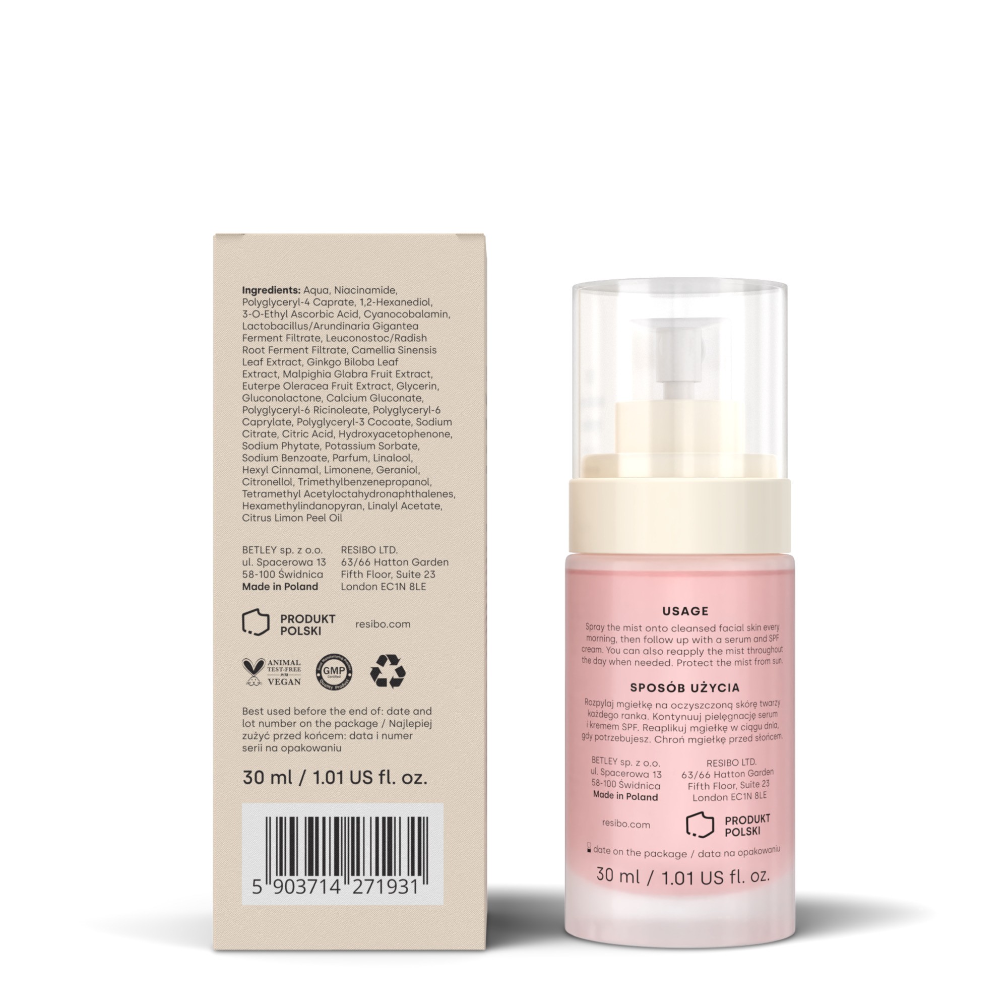 Antyoksydacyjna mgiełka rozświetlająca All I Mist | 30 ml | Resibo