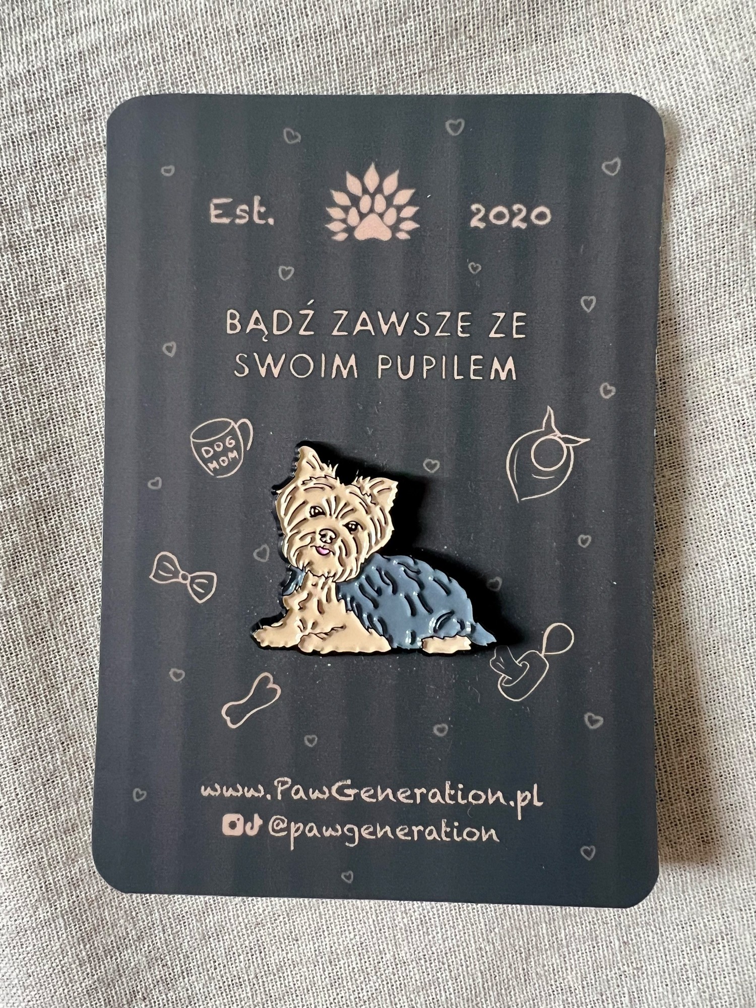 Pin Yorkshire Terrier metalowy przypinka piesek | Paw Generation