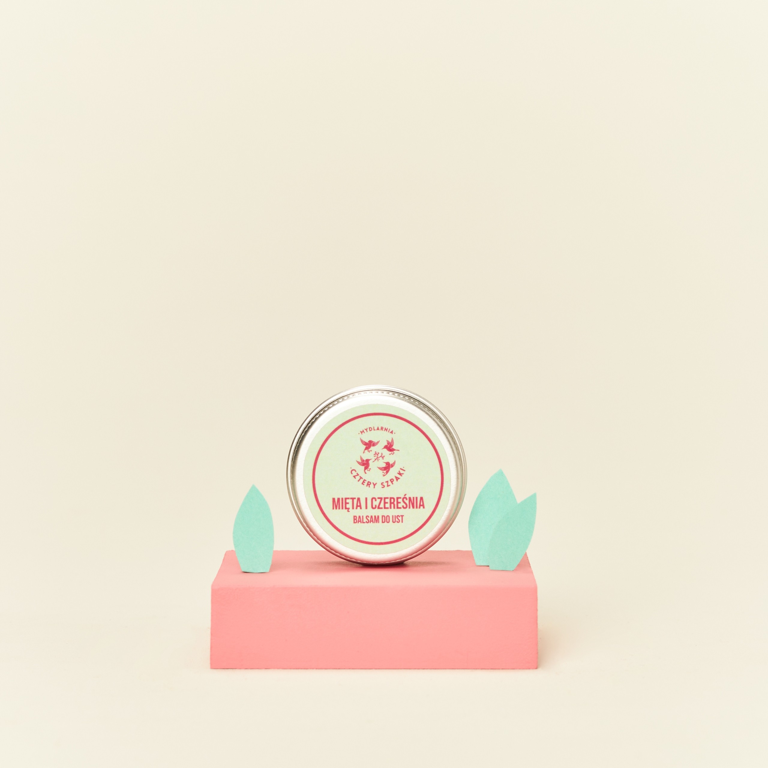Naturalny balsam do ust z efektem glow | Czereśnia, mięta i mango | 4 Szpaki – regeneracja i ukojenie bez tłustego filmu