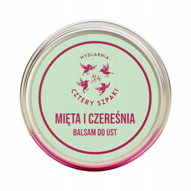 Naturalny balsam do ust z efektem glow | Czereśnia, mięta i mango | 4 Szpaki – regeneracja i ukojenie bez tłustego filmu