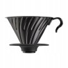 Dripper Hario V60-02 czarny stal nierdzewna | silikonowa podstawa