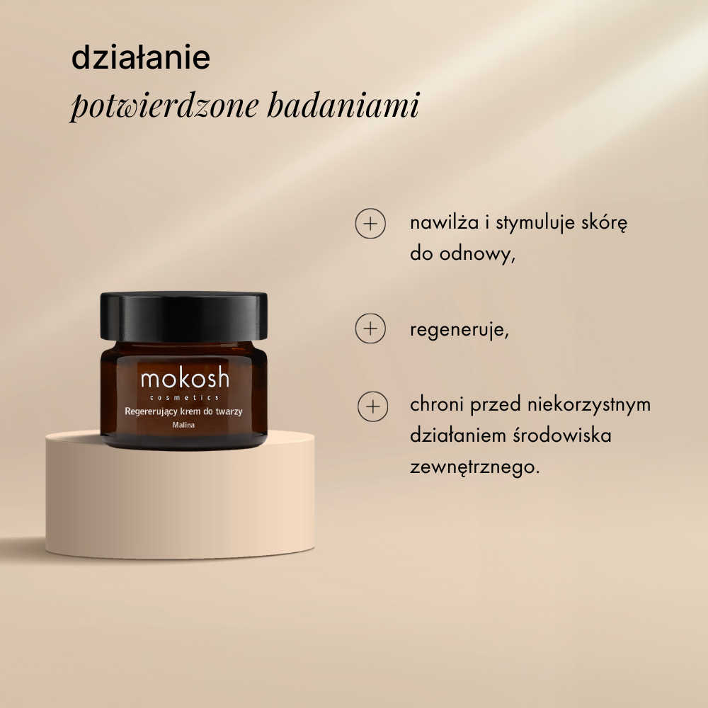 Regenerujący krem do twarzy malina anti-pollution 15 ml | Mokosh