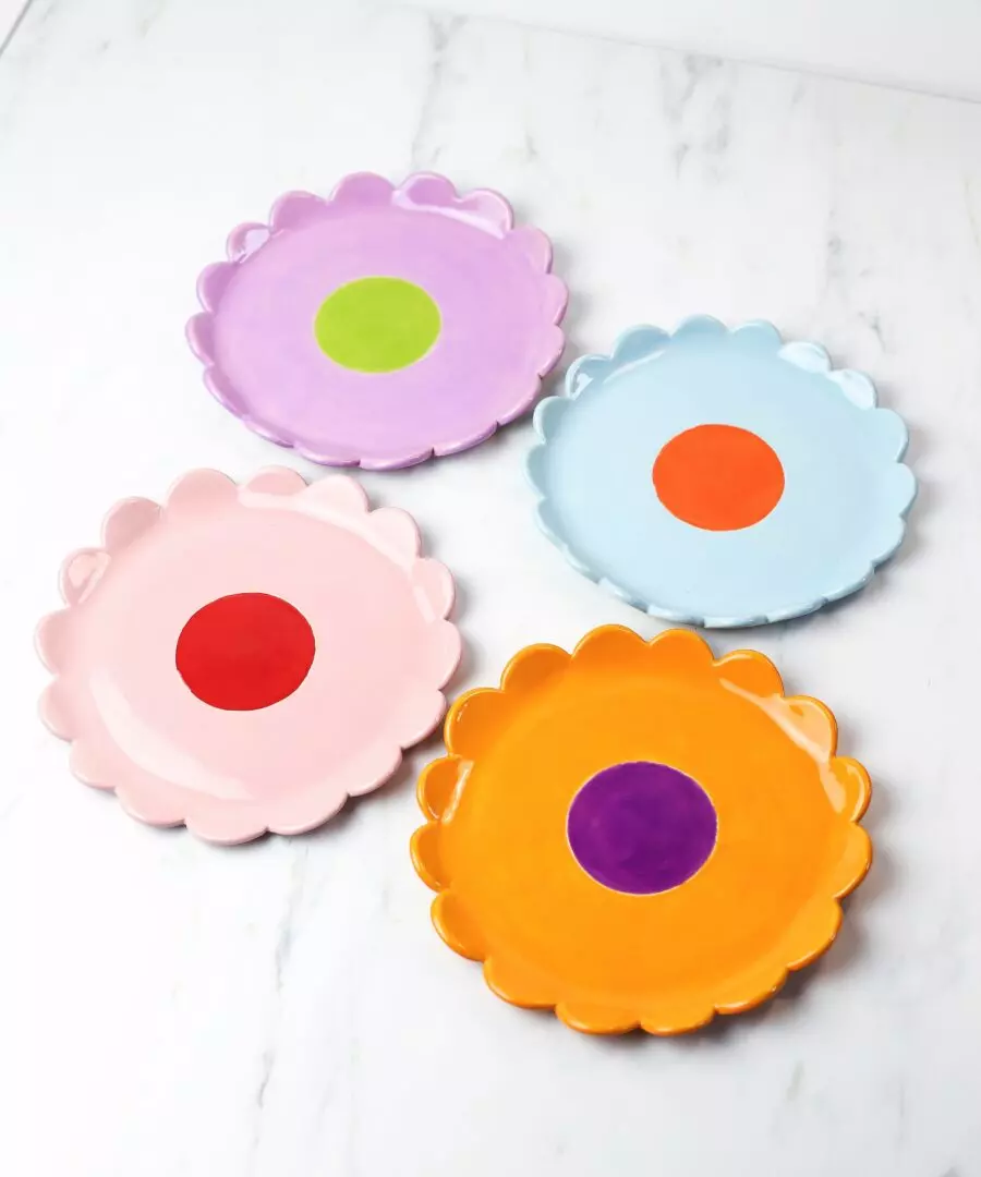 Talerz Kwiatek - Kolekcja FLOWER POWER – liliowy | ok. 20 cm | Naturalnie Studio