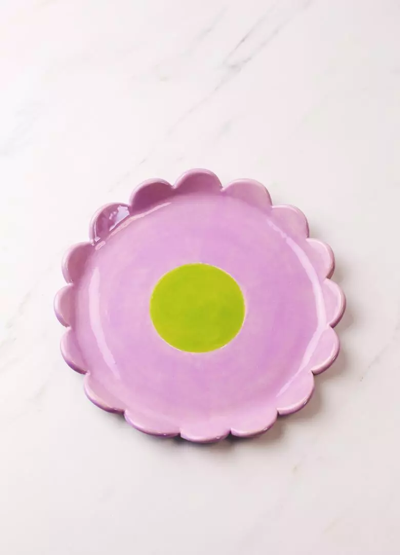 Talerz Kwiatek - Kolekcja FLOWER POWER – liliowy | ok. 20 cm | Naturalnie Studio