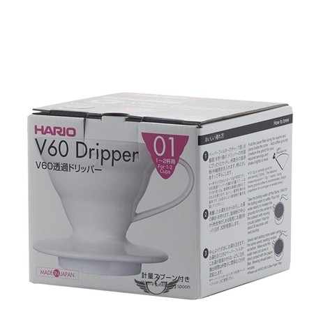 Hario drip ceramiczny V60-01 biały – precyzyjne parzenie kawy w stylu slow