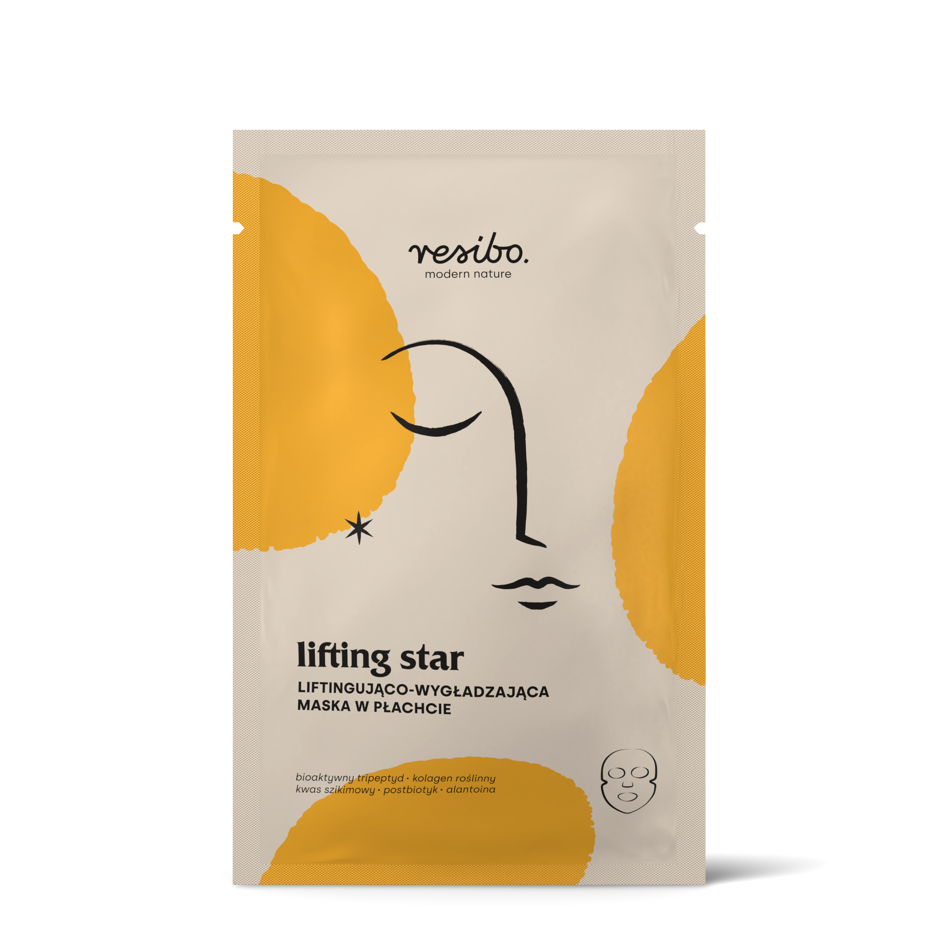 Liftingująca maska w płachcie Lifting Star | 1 szt. | Resibo
