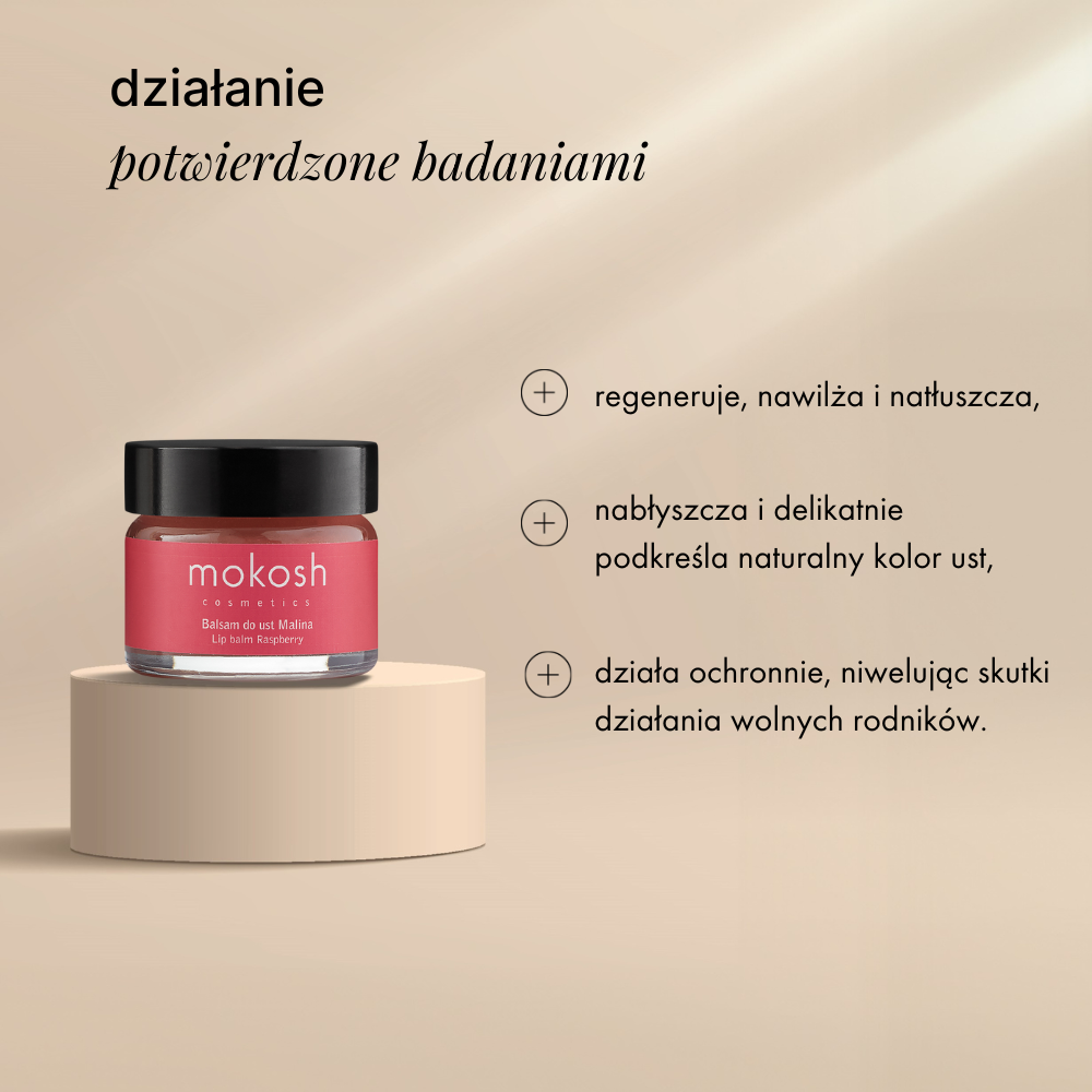Balsam do ust Malina | naturalna pielęgnacja i blask | Mokosh