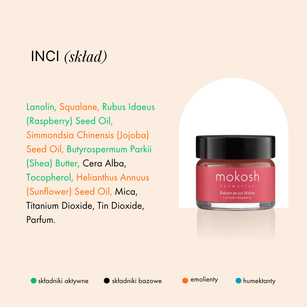 Balsam do ust Malina | naturalna pielęgnacja i blask | Mokosh