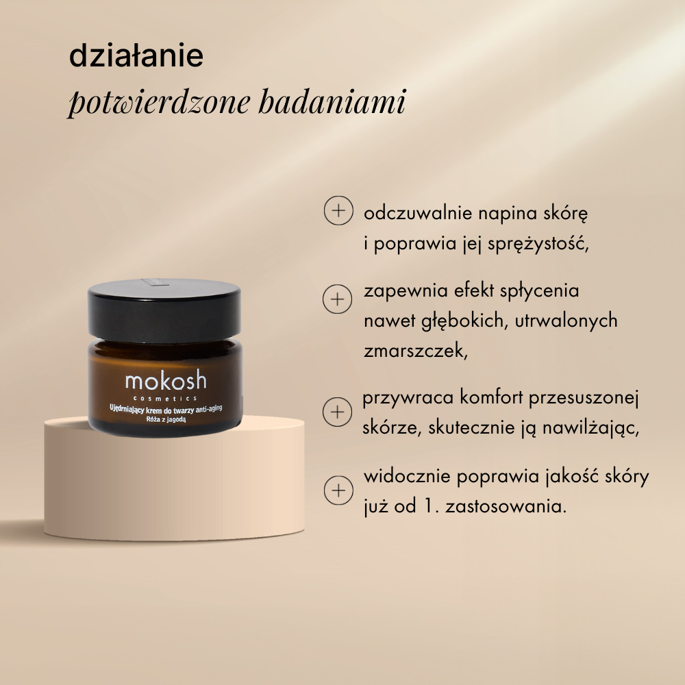 Krem do twarzy Róża z Jagodą | 15 ml | Mokosh – ujędrnienie i blask