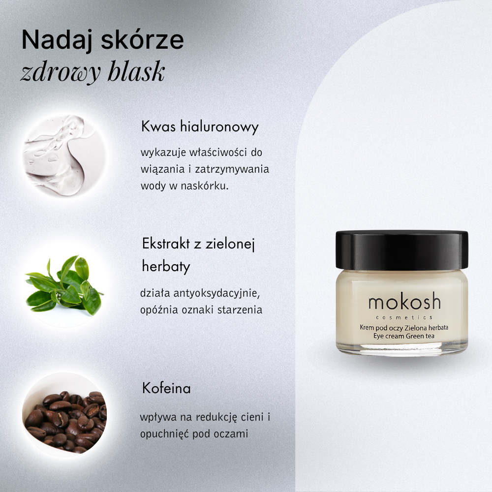 Korygujący krem pod oczy Zielona herbata | 15ml | Mokosh