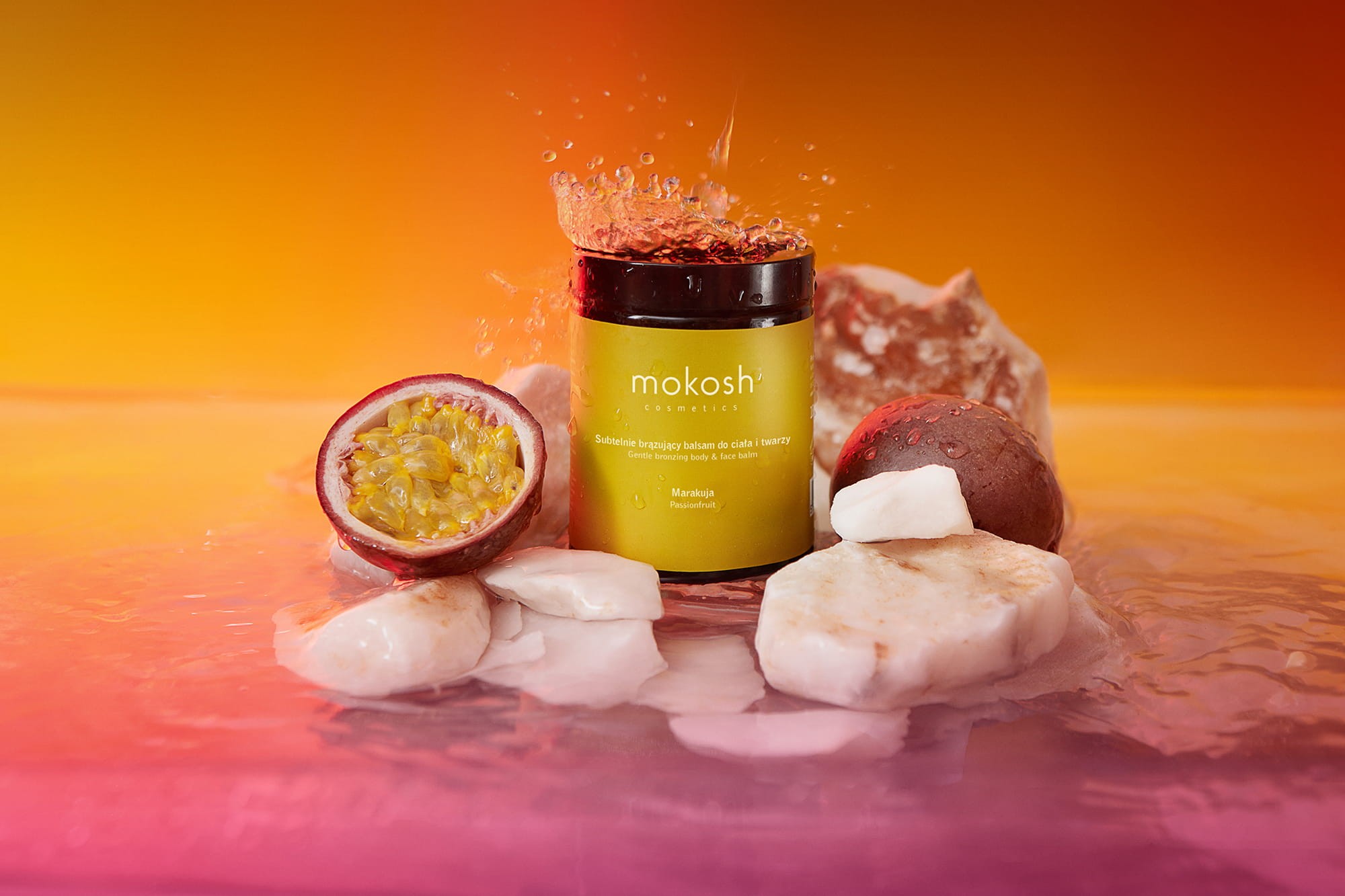 Subtelnie brązujący balsam do ciała i twarzy Marakuja | 180ml | Mokosh
