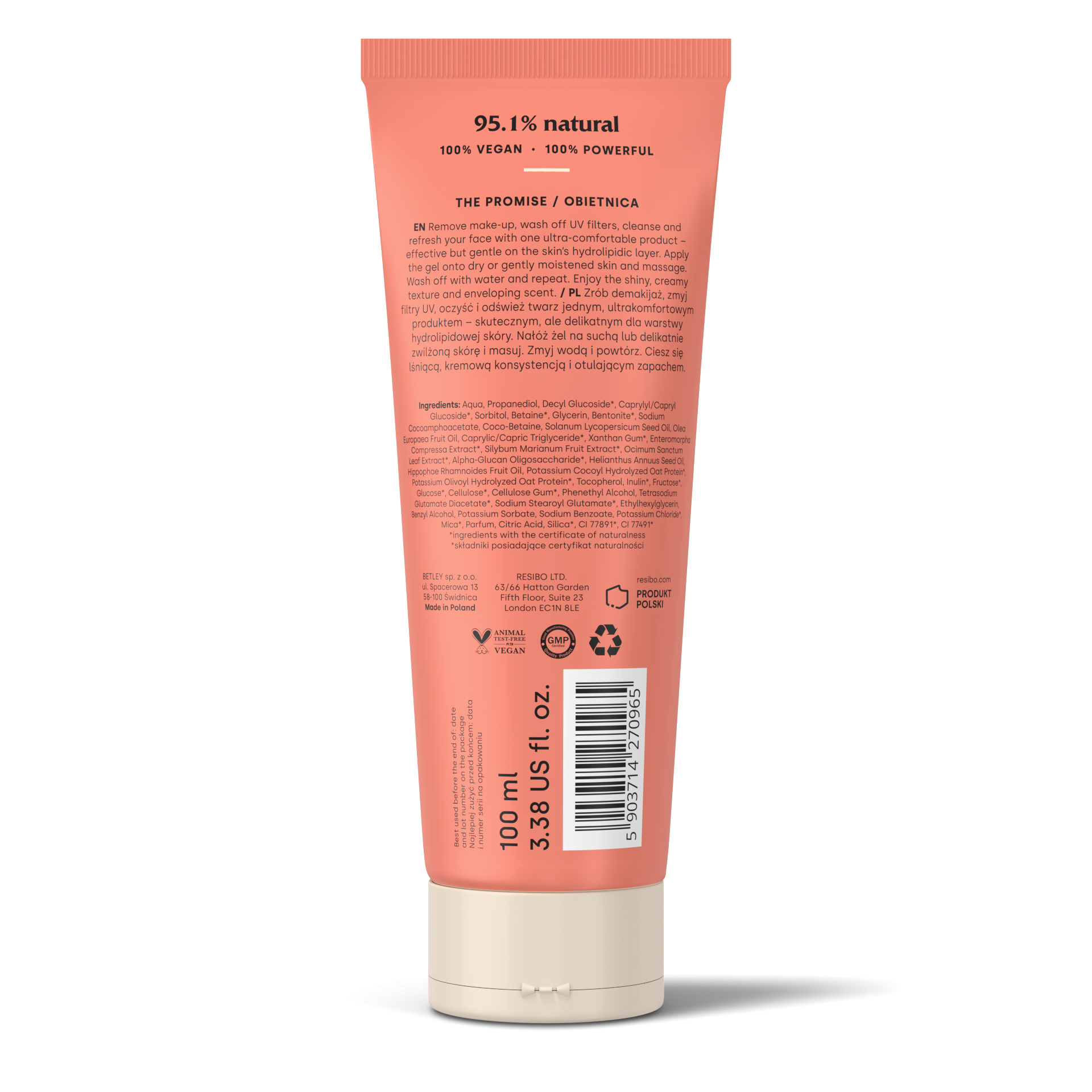 Milky Reset 2w1 kremowy żel do oczyszczania i demakijażu | 100ml | Resibo