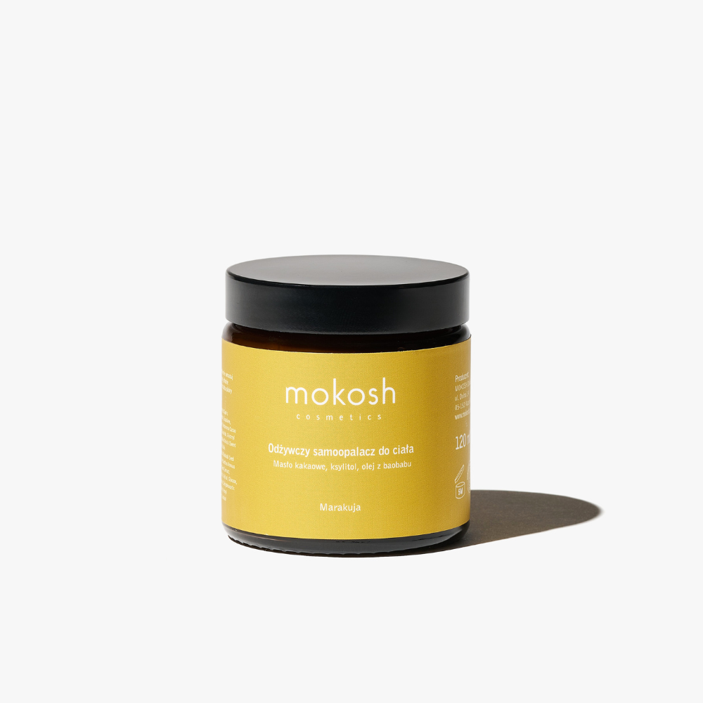 Odżywczy samoopalacz marakuja Mokosh – naturalna opalenizna, 120 ml