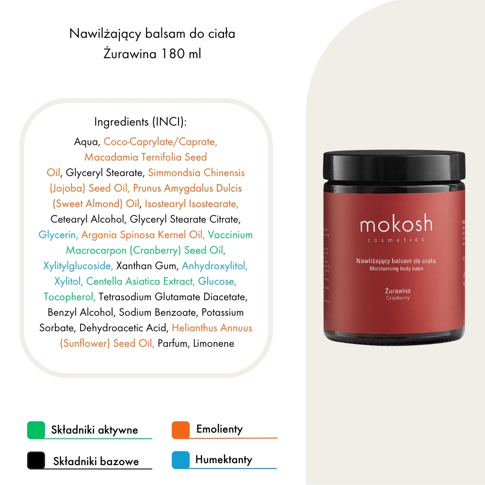 Balsam do ciała Żurawina – ujędrniający i odżywczy | Mokosh 180 ml
